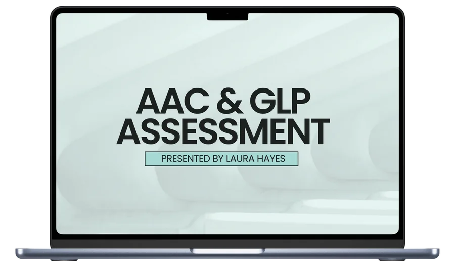 AAC & GLP Assessment bonus module on a laptop