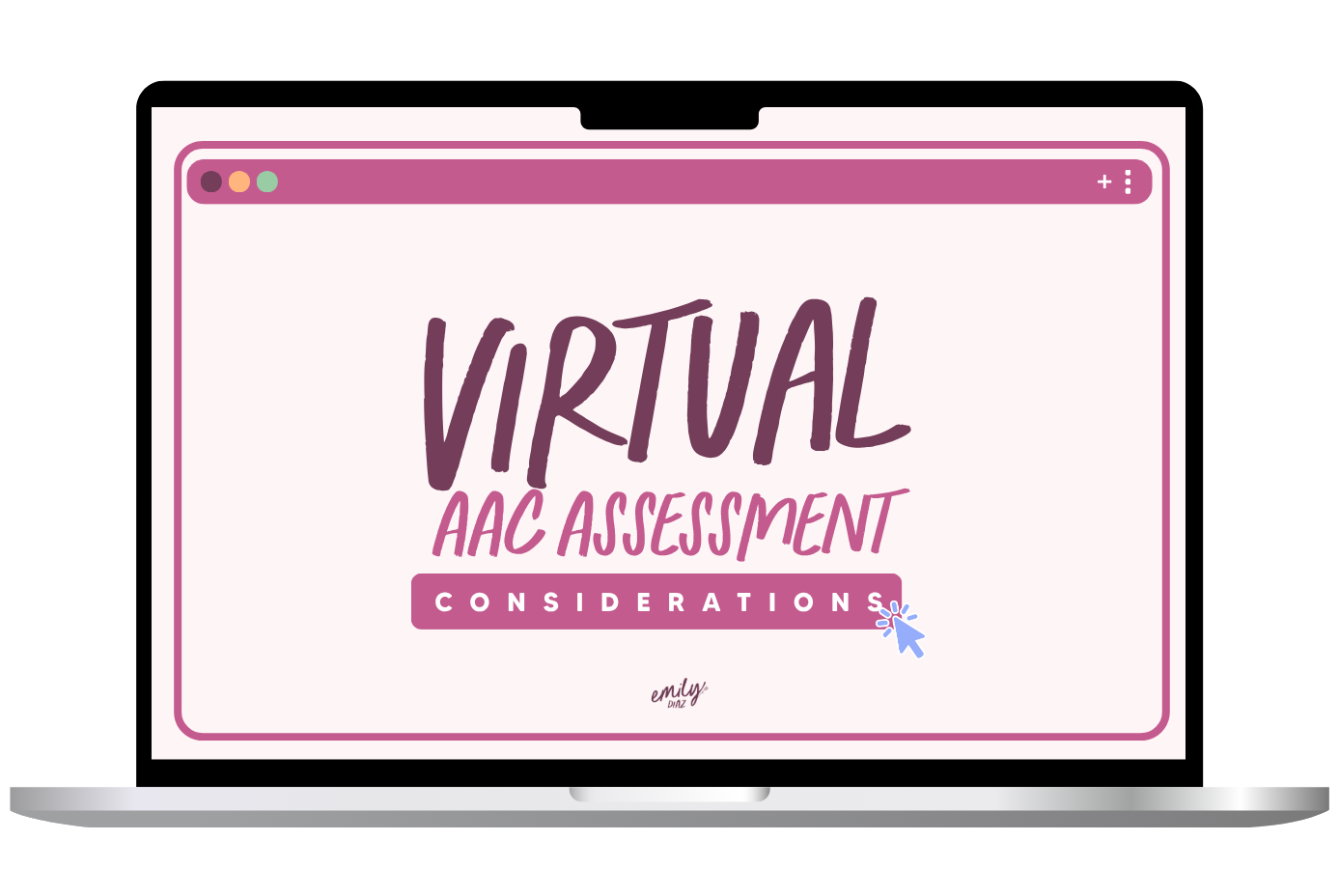 Virtual AAC Assessment Considerations course on a laptop